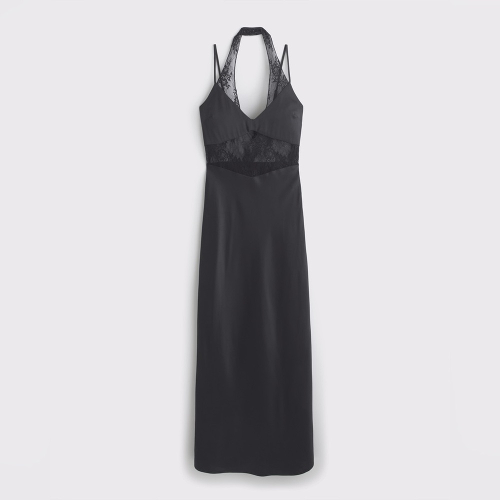 Abercrombie & Fitch Julia Slip Lace Halter Maxi Dress